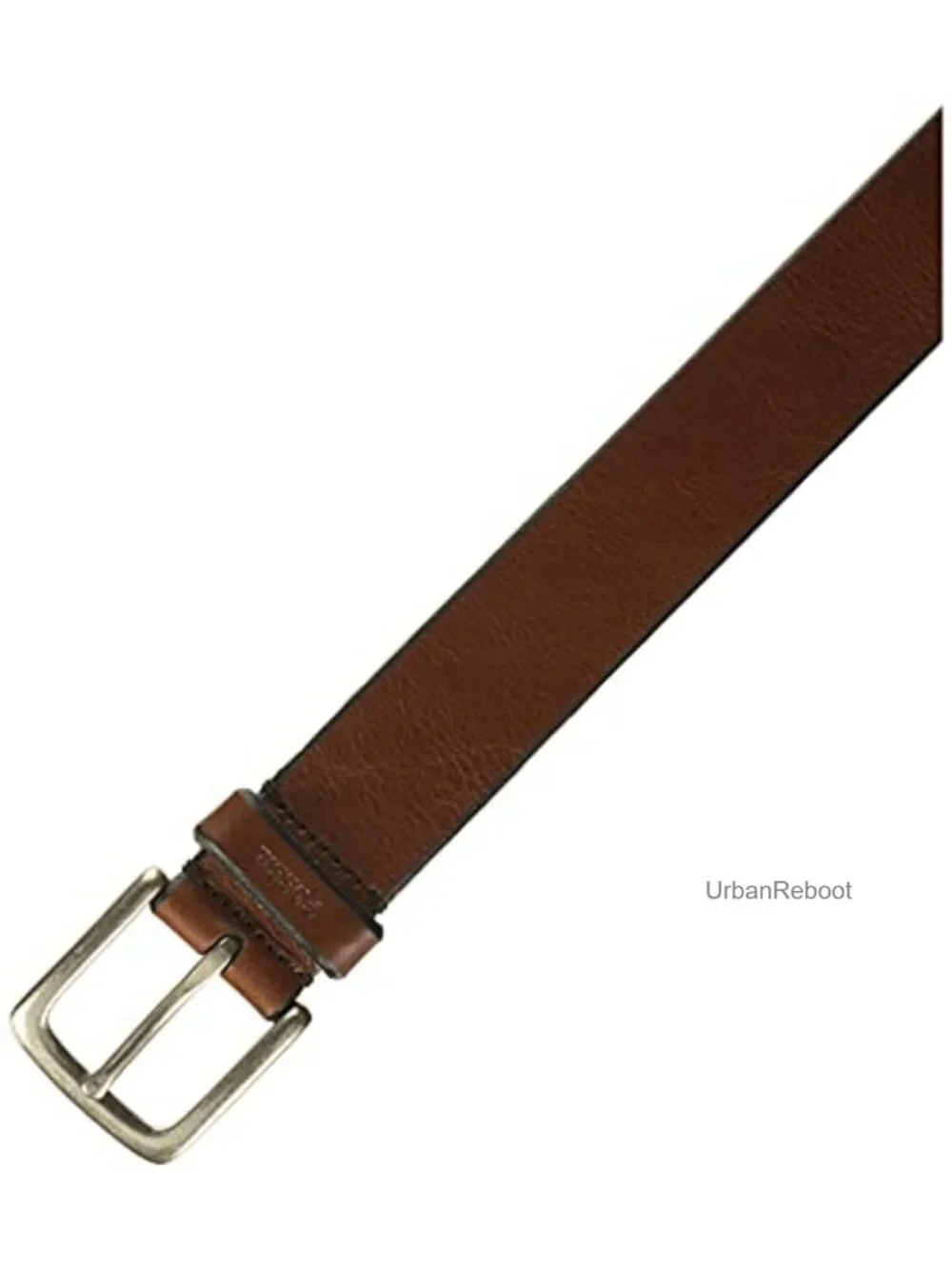 Genuine Leather Men's Dress Belt with Nickel Roller Buckle